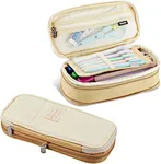 Use this case not only for stationery, but also for cosmetics, and other small items. It can be used as your 3C bag, travel bag, makeup bag, and desktop organizer. The mesh zipper pockets add an aesthetic touch.